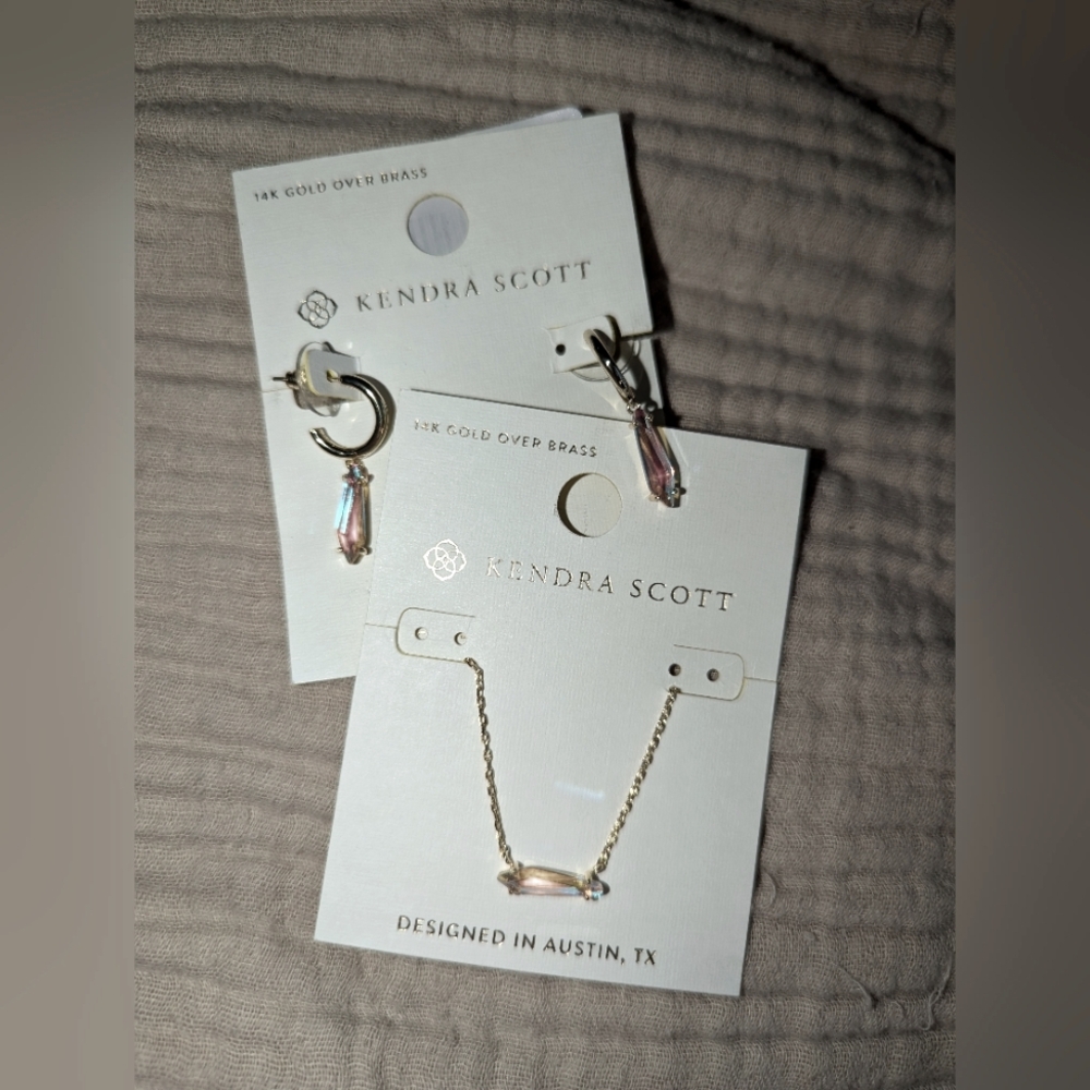 Kendra Scott Indie Gold Earrings Necklace Set NWT